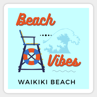 Beach Vibes Waikiki Beach Sticker